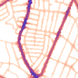 Daytime road noise heatmap for SE22 9JA