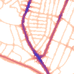 Daytime road noise heatmap for SE22 9JR