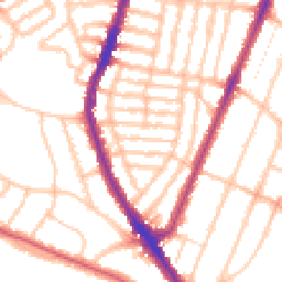 Daytime road noise heatmap for SE22 9JU
