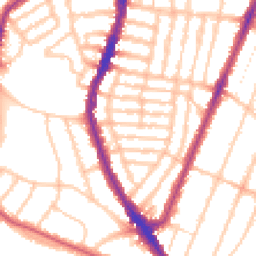 Daytime road noise heatmap for SE22 9JZ