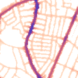 Daytime road noise heatmap for SE22 9PD