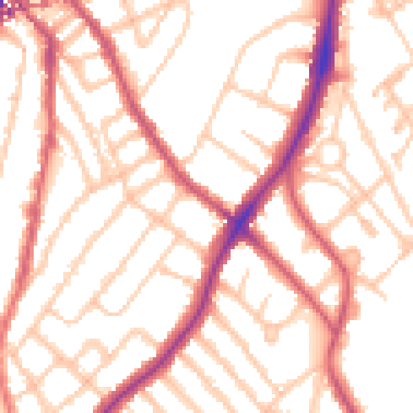 Daytime road noise heatmap for SE24 0AE