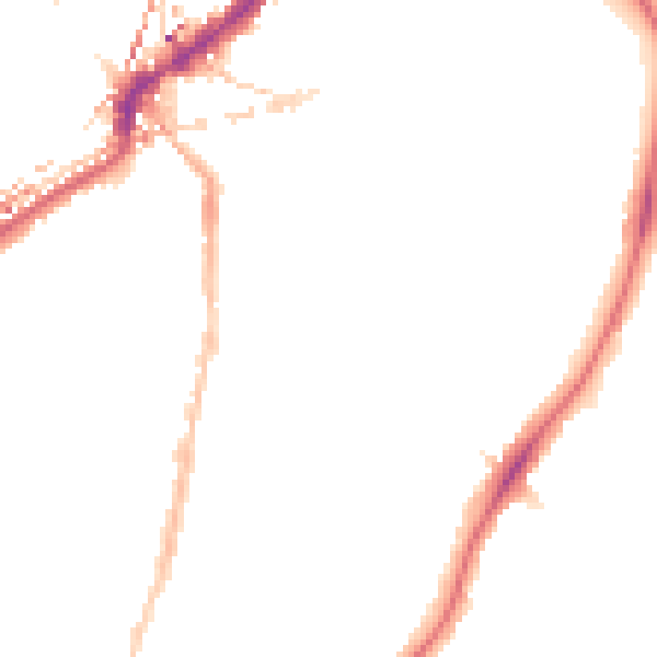 Night-time road noise heatmap for SE24 0AJ