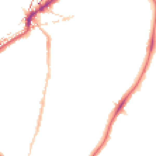 Night-time road noise heatmap for SE24 0AL