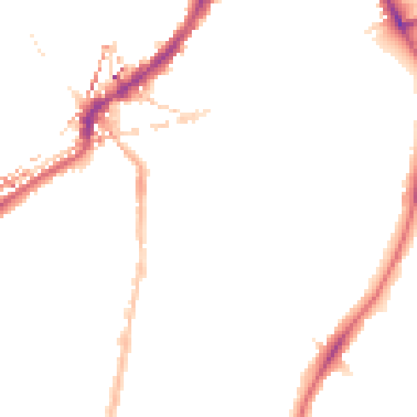 Night-time road noise heatmap for SE24 0AN