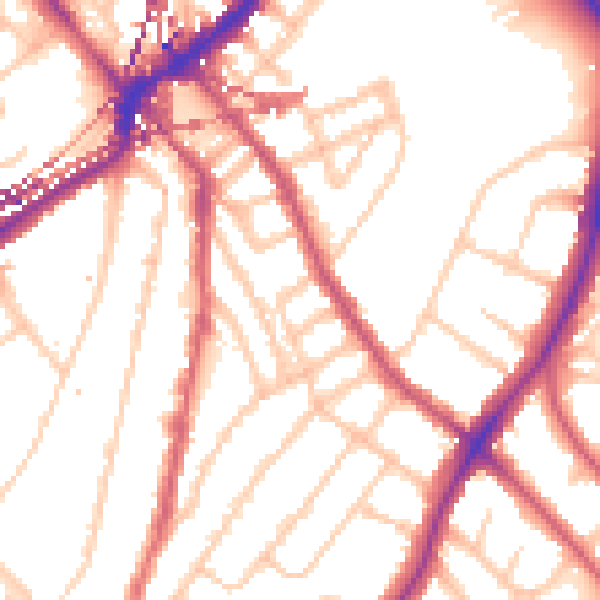 Daytime road noise heatmap for SE24 0AP