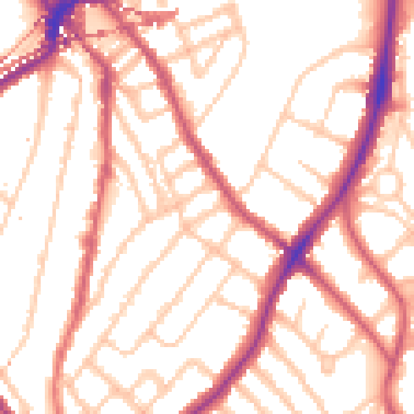 Daytime road noise heatmap for SE24 0AQ