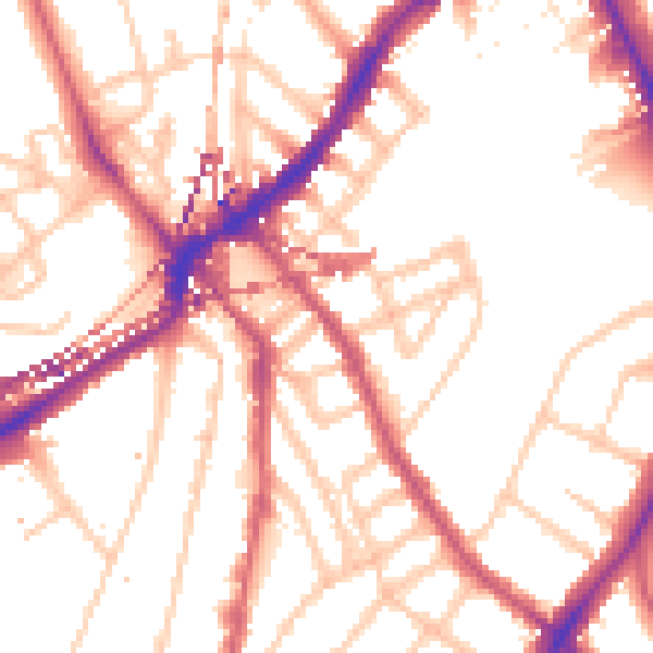 Daytime road noise heatmap for SE24 0AR