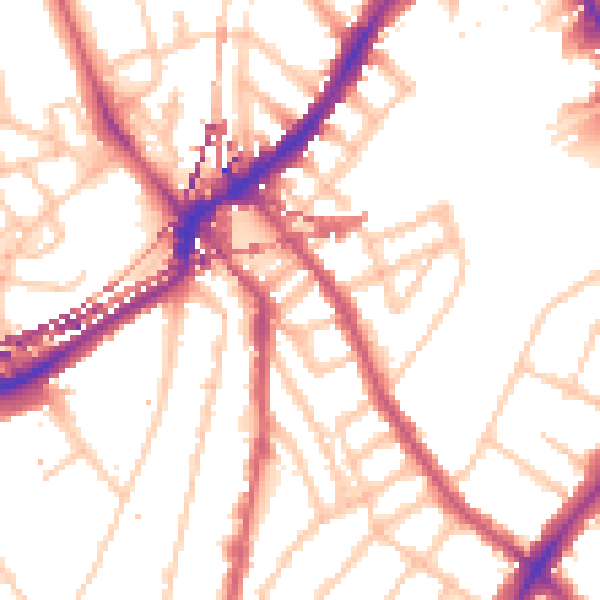 Daytime road noise heatmap for SE24 0AS