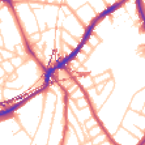 Daytime road noise heatmap for SE24 0AU