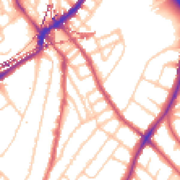 Daytime road noise heatmap for SE24 0AW