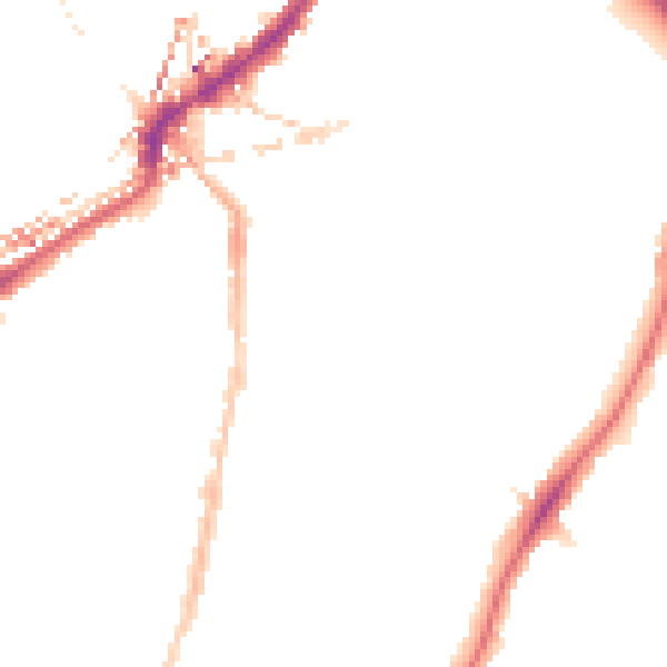 Night-time road noise heatmap for SE24 0AW