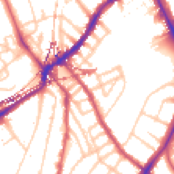 Daytime road noise heatmap for SE24 0AX
