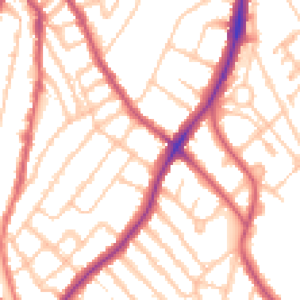 Daytime road noise heatmap for SE24 0BB