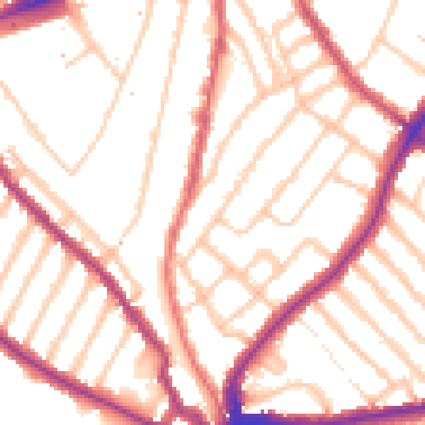 Daytime road noise heatmap for SE24 0BE