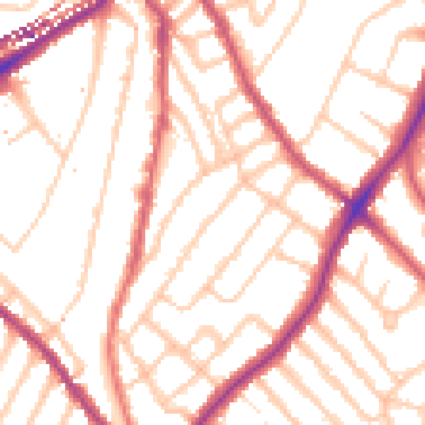 Daytime road noise heatmap for SE24 0BG