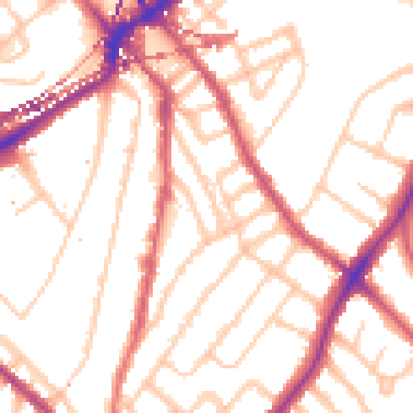 Daytime road noise heatmap for SE24 0BN
