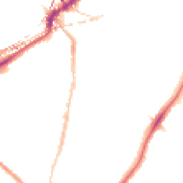 Night-time road noise heatmap for SE24 0BN
