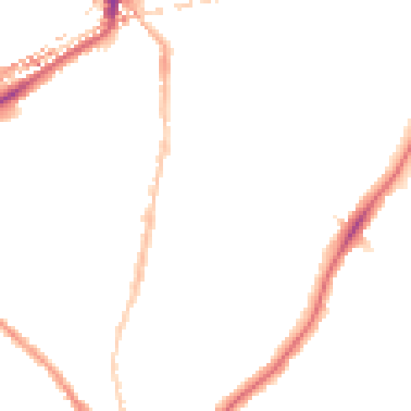 Night-time road noise heatmap for SE24 0BQ