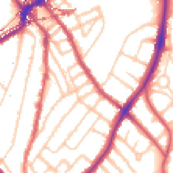 Daytime road noise heatmap for SE24 0BT