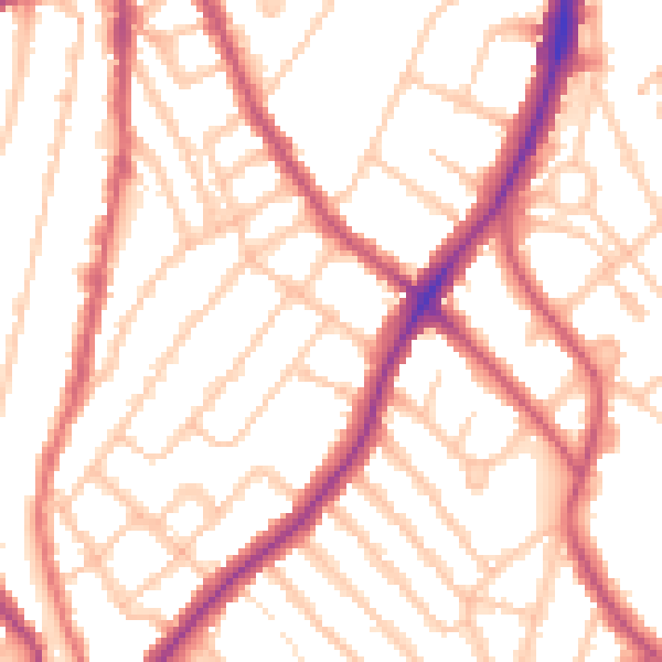 Daytime road noise heatmap for SE24 0BX