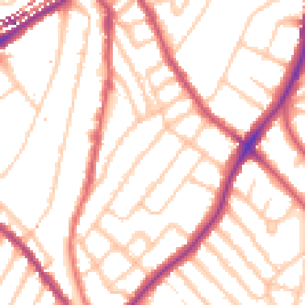 Daytime road noise heatmap for SE24 0BZ