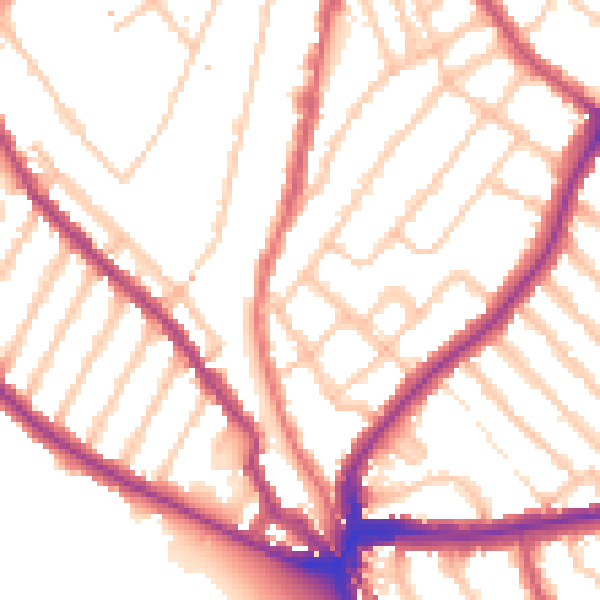Daytime road noise heatmap for SE24 0DA