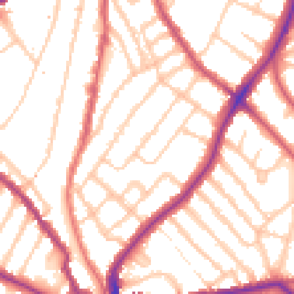 Daytime road noise heatmap for SE24 0DH