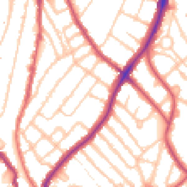 Daytime road noise heatmap for SE24 0DL