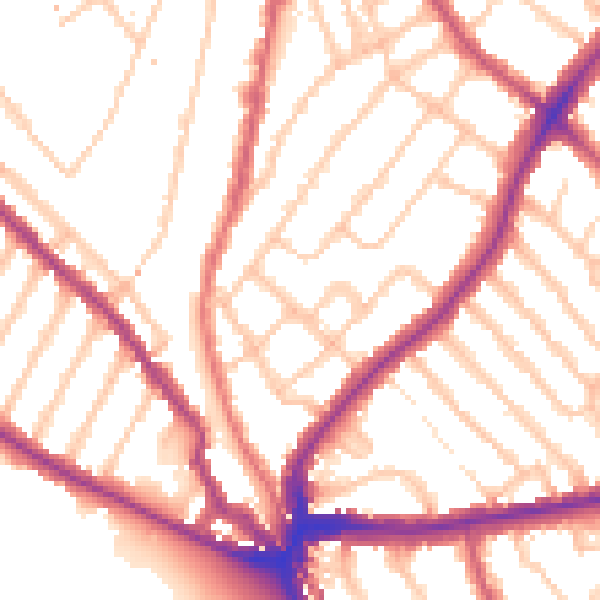 Daytime road noise heatmap for SE24 0ED