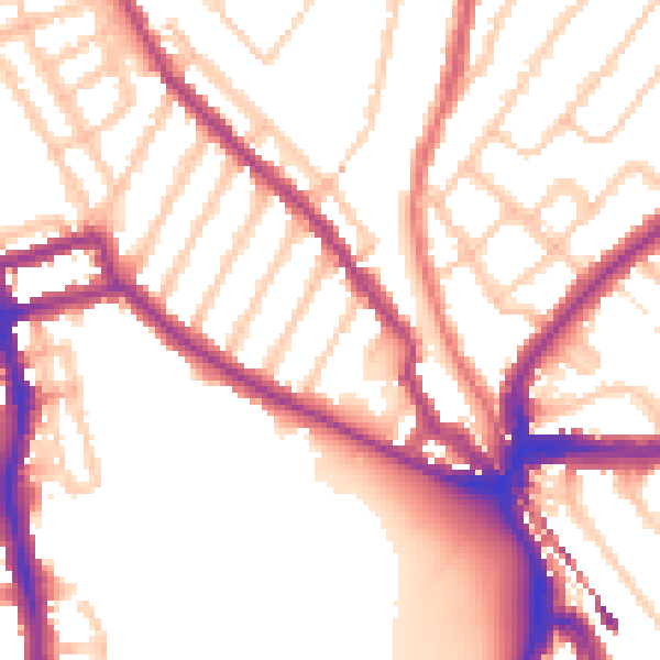 Daytime road noise heatmap for SE24 0EL