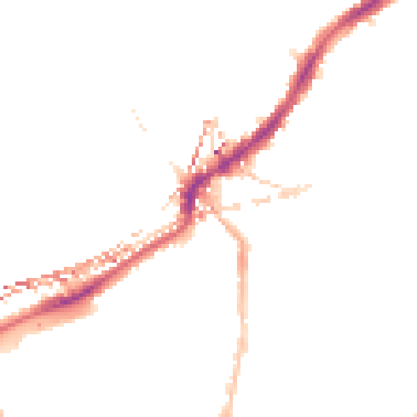 Night-time road noise heatmap for SE24 0HJ
