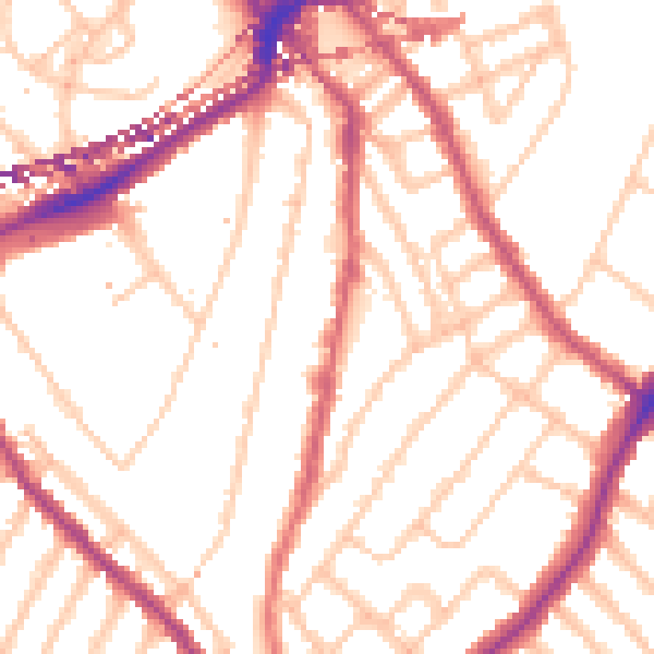Daytime road noise heatmap for SE24 0HL