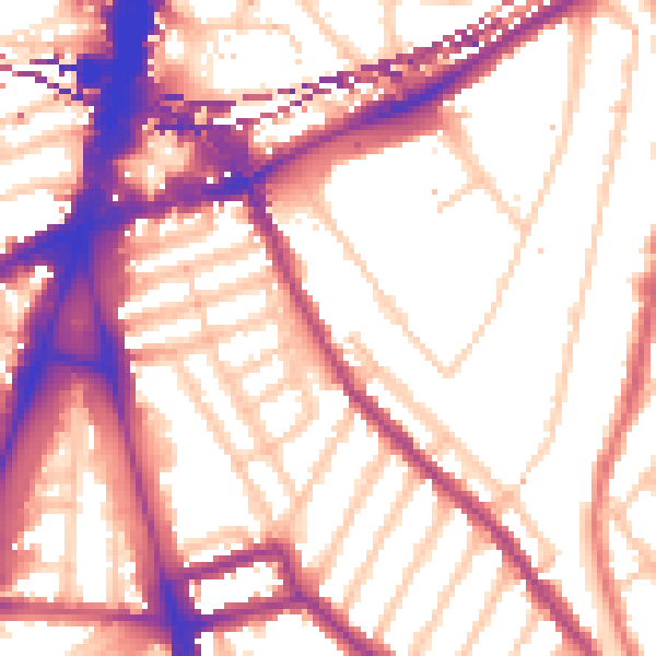 Daytime road noise heatmap for SE24 0LN