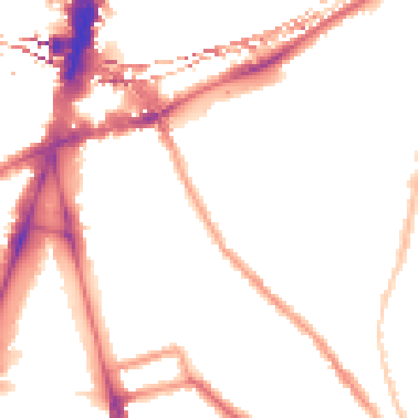 Night-time road noise heatmap for SE24 0LN