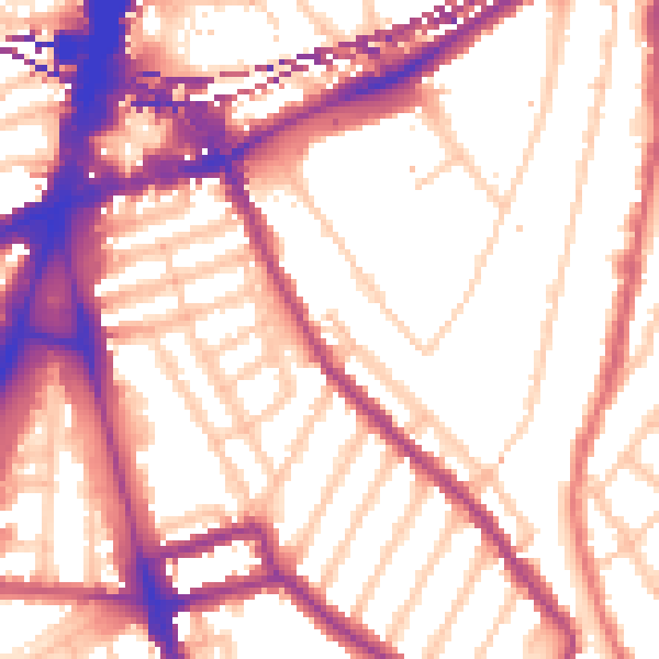 Daytime road noise heatmap for SE24 0LP