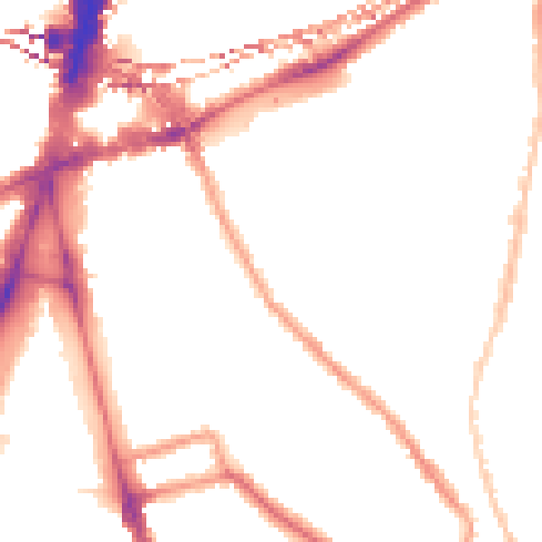 Night-time road noise heatmap for SE24 0LP