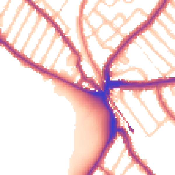 Daytime road noise heatmap for SE24 0NG