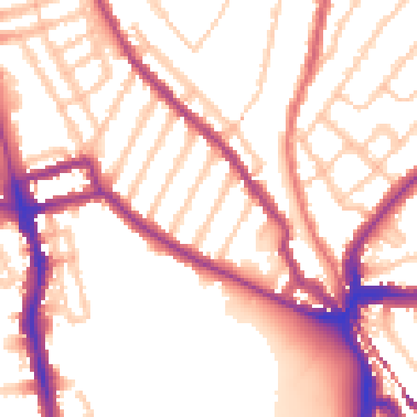Daytime road noise heatmap for SE24 0NN