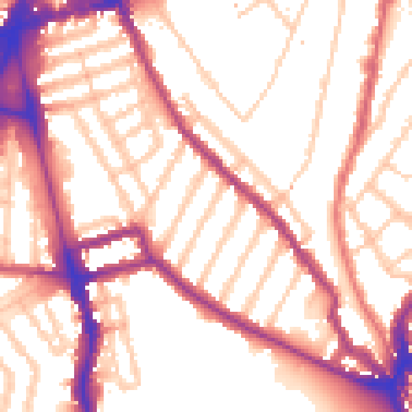 Daytime road noise heatmap for SE24 0NY