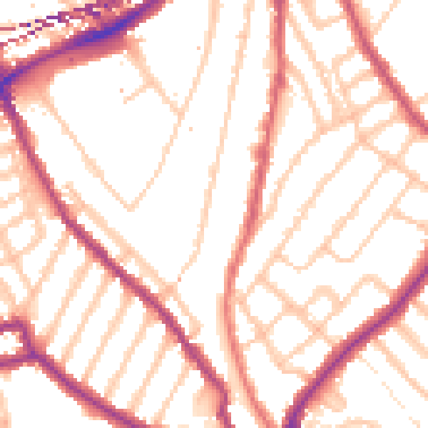 Daytime road noise heatmap for SE24 0QR