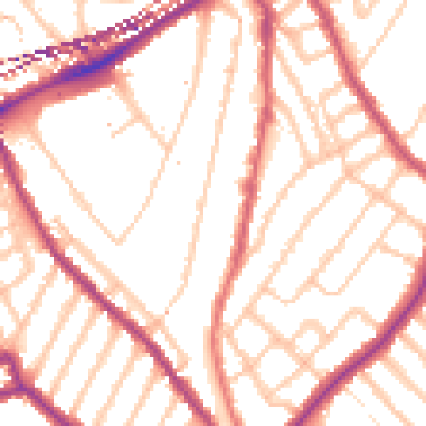 Daytime road noise heatmap for SE24 0QS