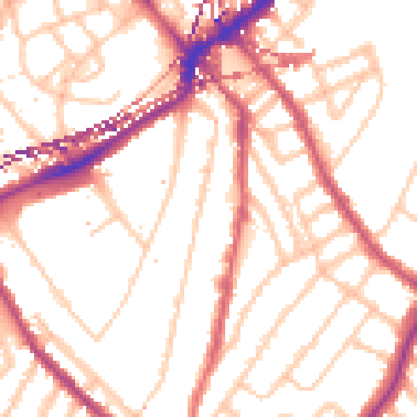 Daytime road noise heatmap for SE24 0QY