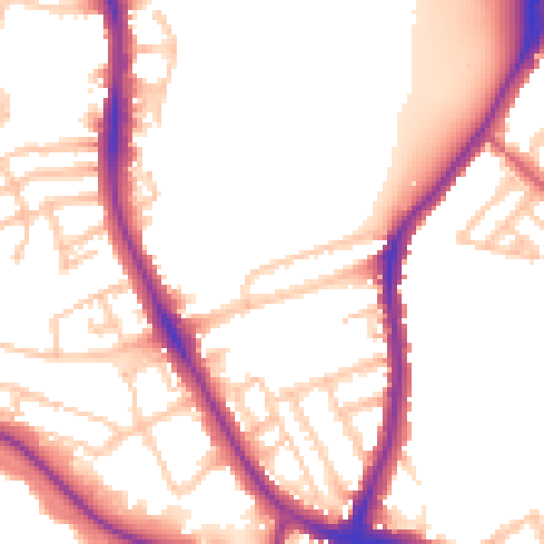 Daytime road noise heatmap for SE24 9BL