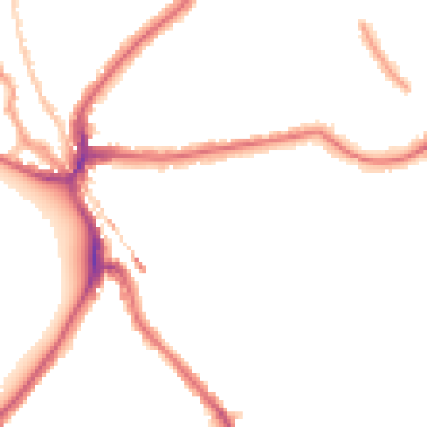 Night-time road noise heatmap for SE24 9HJ