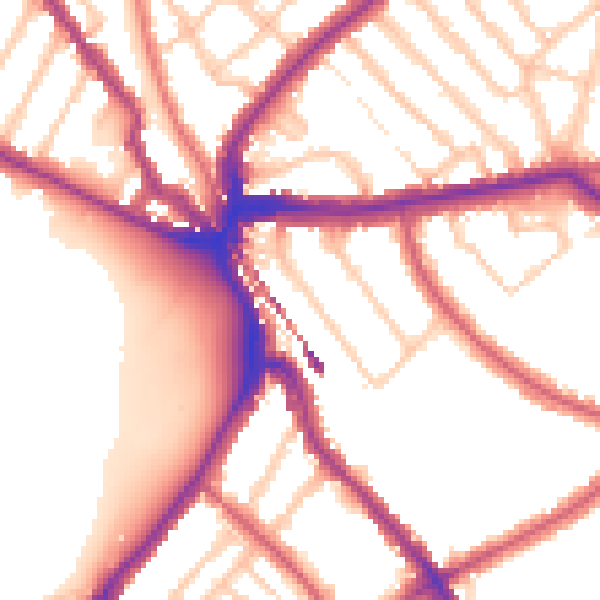 Daytime road noise heatmap for SE24 9HN