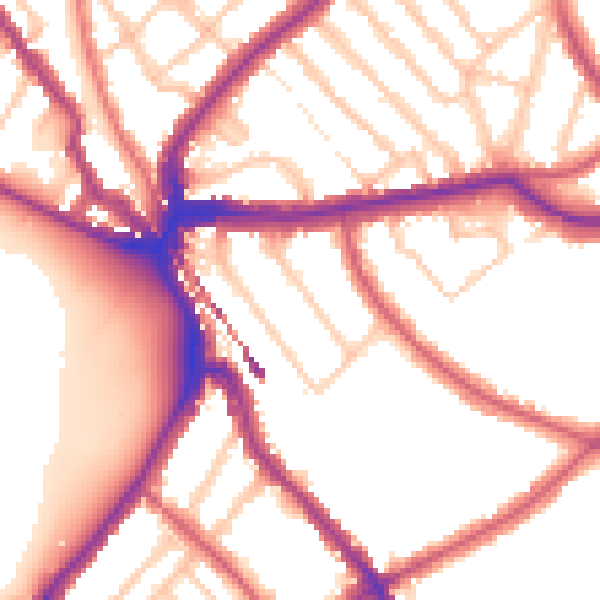Daytime road noise heatmap for SE24 9HZ