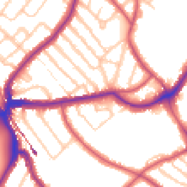 Daytime road noise heatmap for SE24 9JY