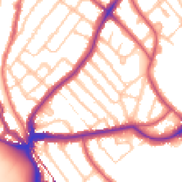 Daytime road noise heatmap for SE24 9LB