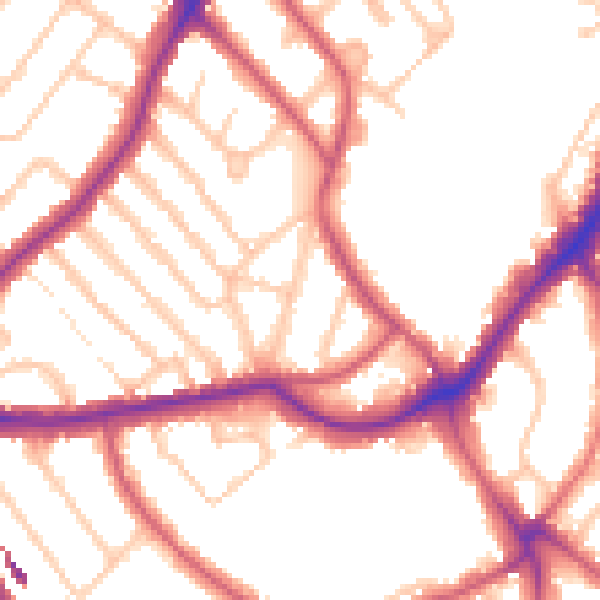 Daytime road noise heatmap for SE24 9LG